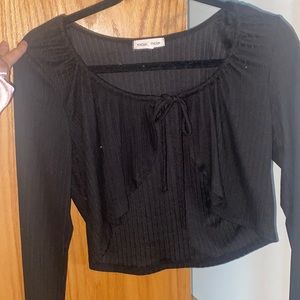 Black long sleeve cover-up